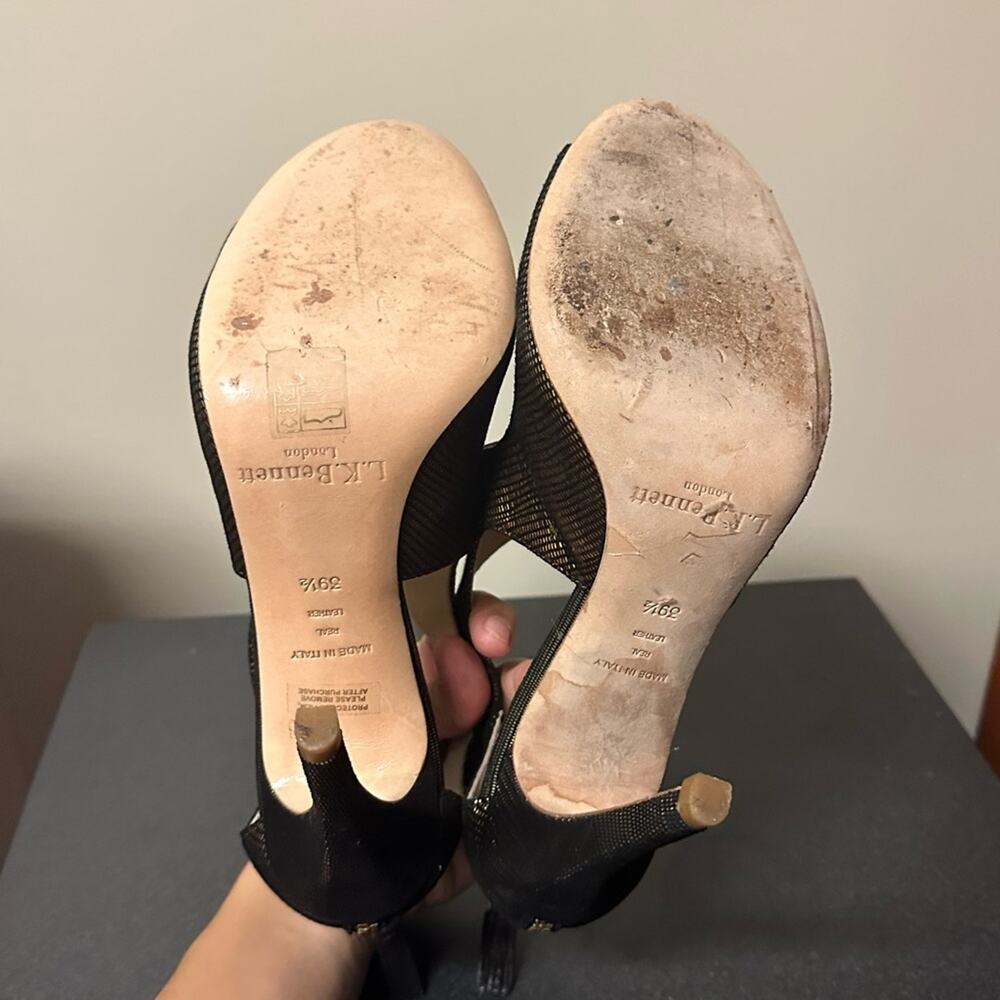 LK Bennett Metallic Black and Gold Heels - Picture 10 of 12